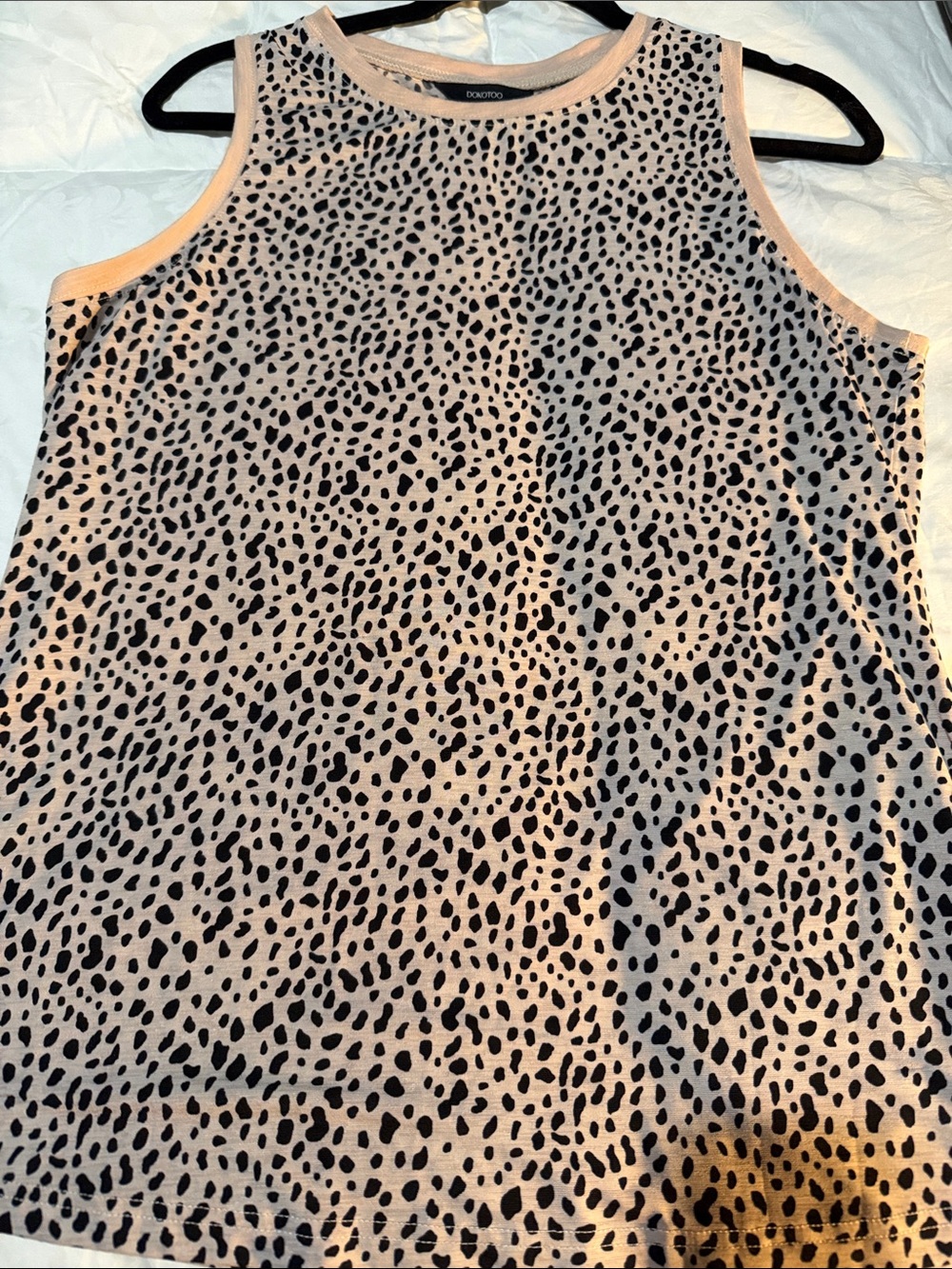 Cheetah Print Sleeveless Tank Top in Blush/Black